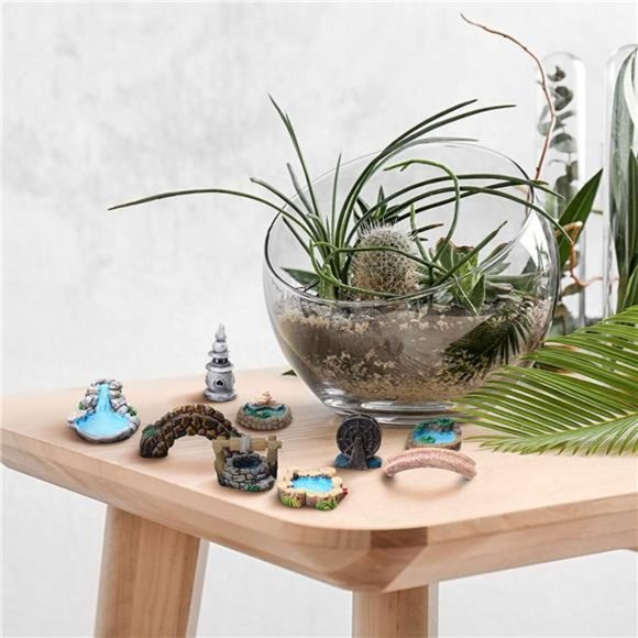 12 Pcs Fairy Garden Accessories Miniature Garden Bridge Figurine Mini Lighthouse - Picture 6 of 6